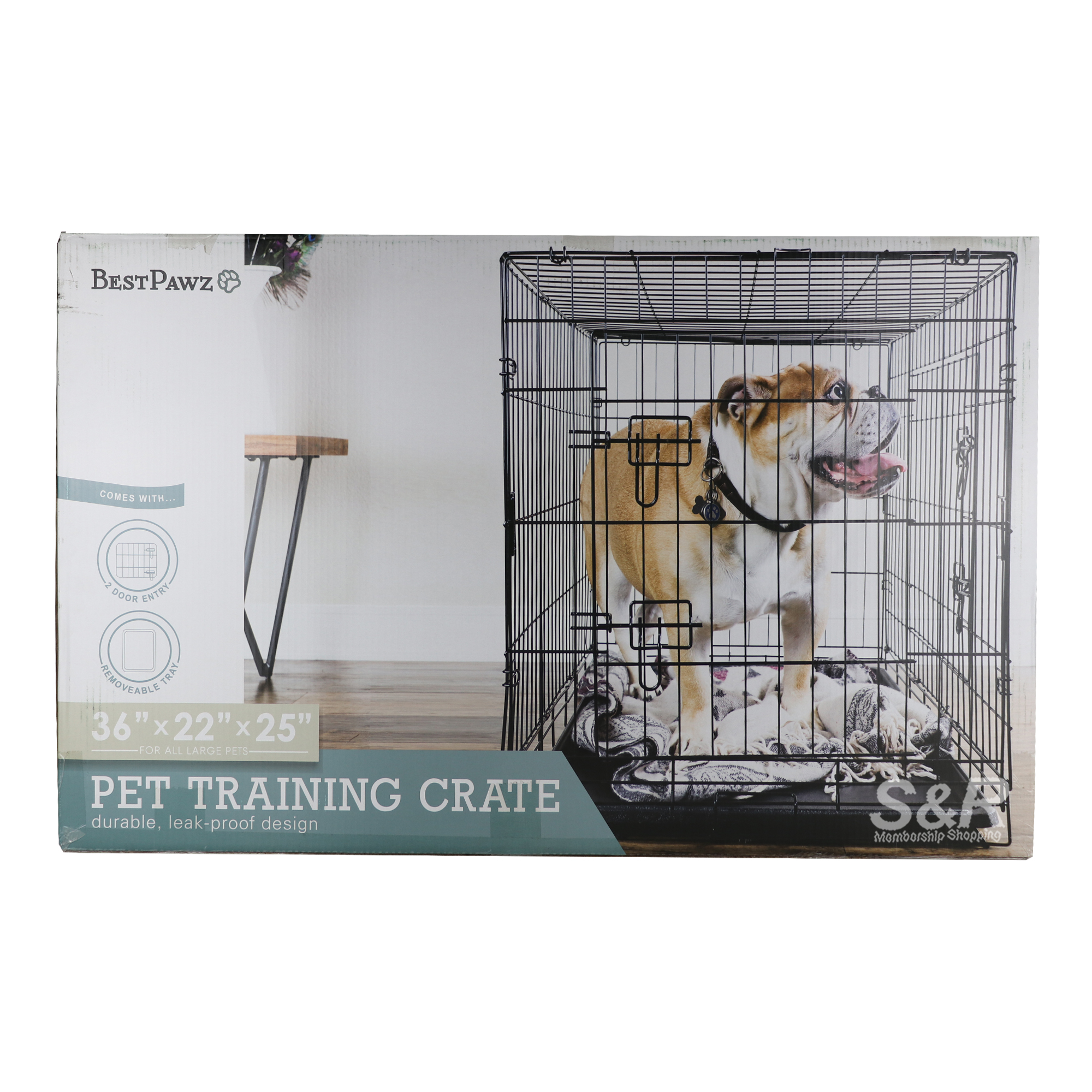 Best Pawz Pet Training Crate 36x22x25in